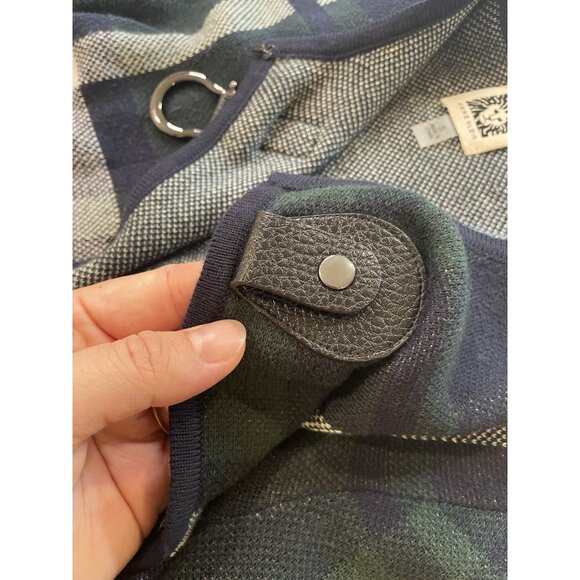 Anne Klein Womens Plaid Open Cardigan Sweater Coat Size S Clasp Preppy Old Money - Picture 9 of 14